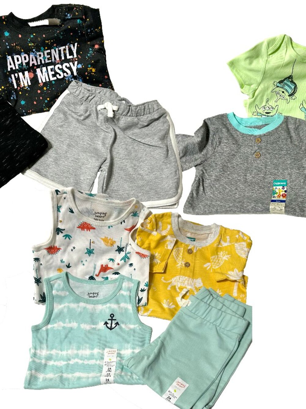 24 month 9 pieces!! bodysuits, sweatpants and shorts BRAND NEW NWT